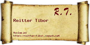 Reitter Tibor névjegykártya